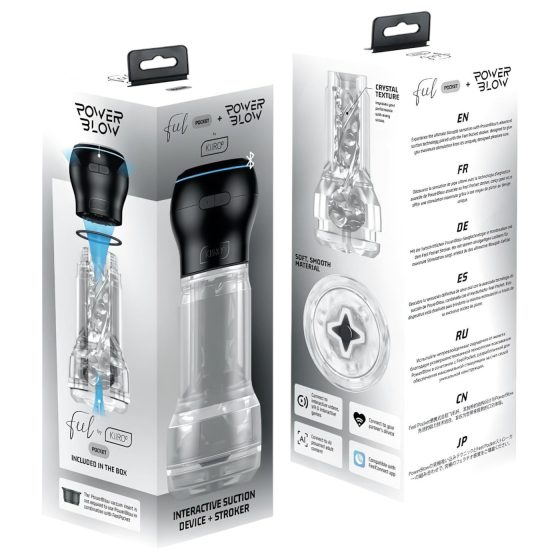 Kiiroo Feel Pocket & Power Blow - interaktív masturbátor (priehľadný)