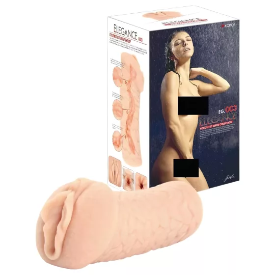 Kokos Elegance 03 - realistická vagína masturbátor - prírodná farba