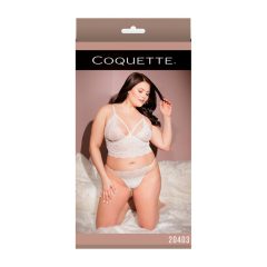 Coquette - csipkés fehérnemű szett - fehér (XL)