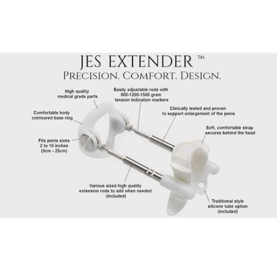 Jes-Extender - ľahký štandardný prístroj na zväčšenie penisu (do 17 cm)