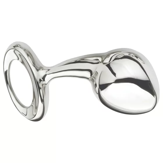 Njoy - análna zátka L - veľká, kovová, strieborná