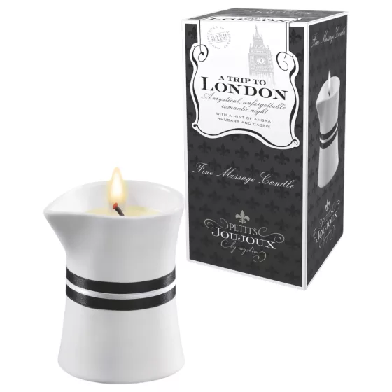 Petits Joujoux London - masážna sviečka - rebarbora jantár - 120 ml