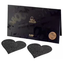 Bijoux Indiscrets - nálepky na bradavky - srdce - čierne