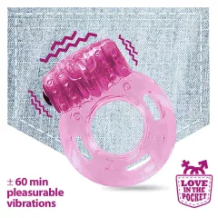   Love in the Pocket - vibračný krúžok na penis - jednorazový - ružový