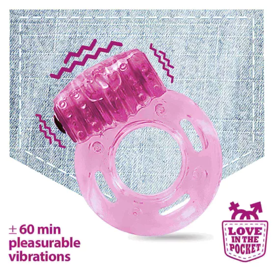 Love in the Pocket - vibračný krúžok na penis - jednorazový - ružový