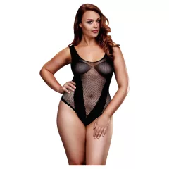   BACI Plus Size - rafinovaný, čierny sieťovaný body (XL-XXL)