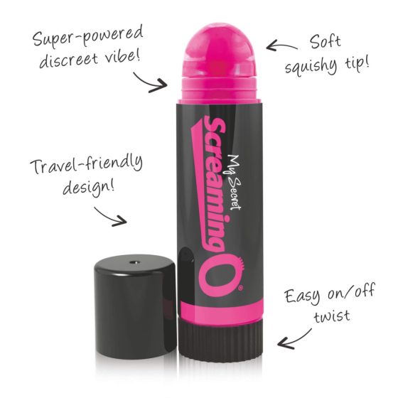 My Secret Screaming O Vibrating Lip Balm - vibrátor v tvare rúžu (pink-čierny)