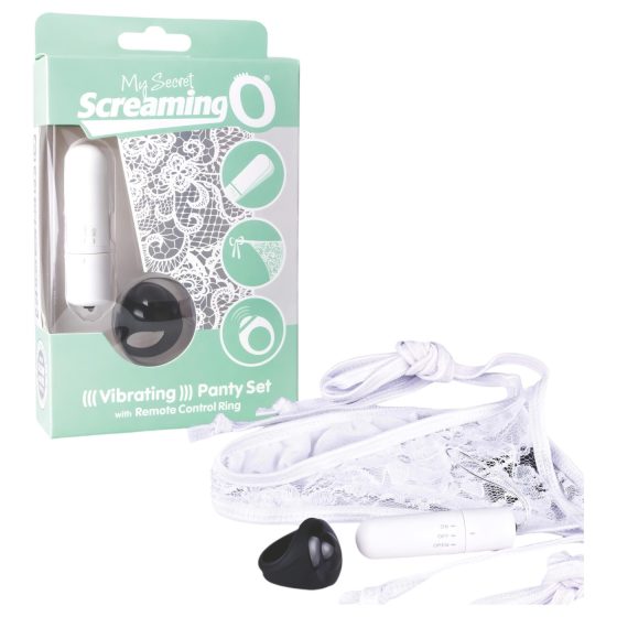 MySecret Screaming Panties - rádiový vibračný nohavičky - biela (S-L)