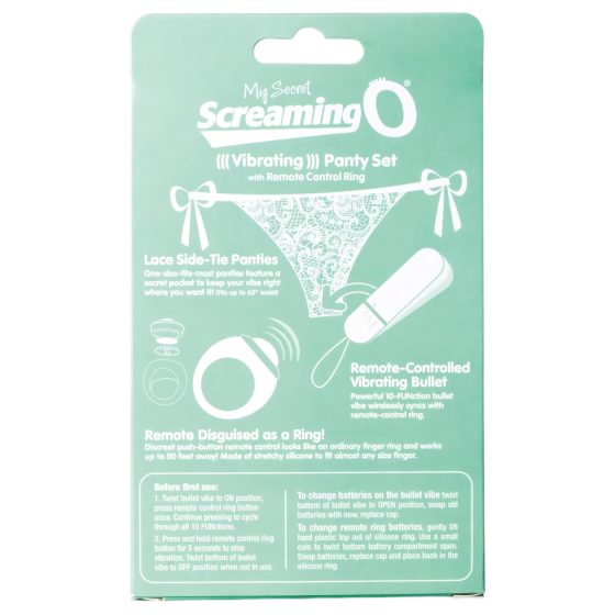 MySecret Screaming Panties - rádiový vibračný nohavičky - biela (S-L)