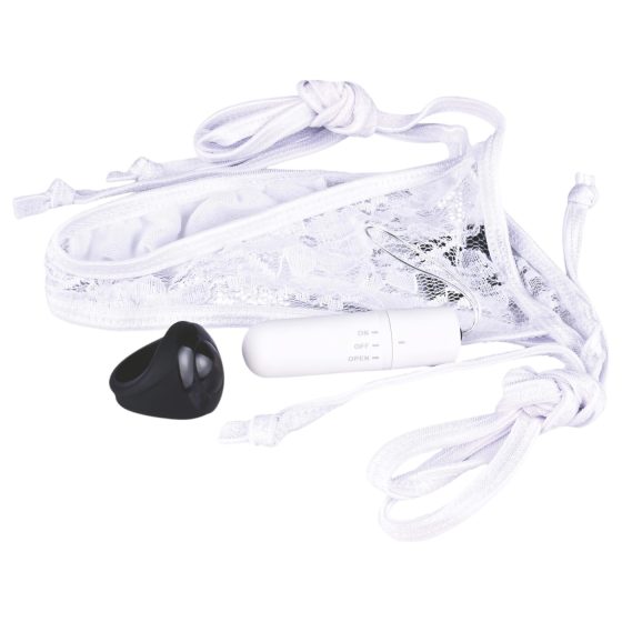 MySecret Screaming Panties - rádiový vibračný nohavičky - biela (S-L)