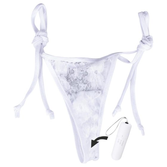 MySecret Screaming Panties - rádiový vibračný nohavičky - biela (S-L)