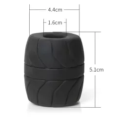  Perfect Fit - SilaSkin erekčný krúžok a ťahač semenníkov (čierny)