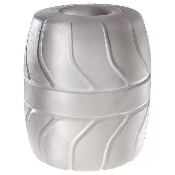 SilaSkin - erekčný krúžok a semenníkový ťahač - silikón biely