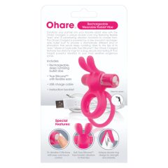   Screaming Charged Ohare - nabíjací krúžok na penis so zajačikom (ružový)