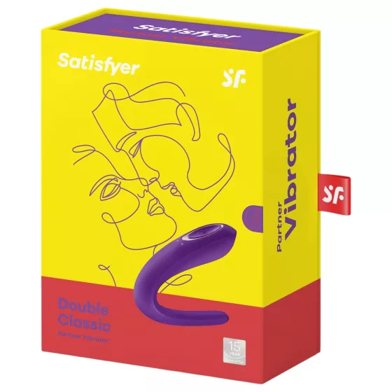 Satisfyer Double Classic - vodotesný, nabíjateľný párový vibrátor (fialová)