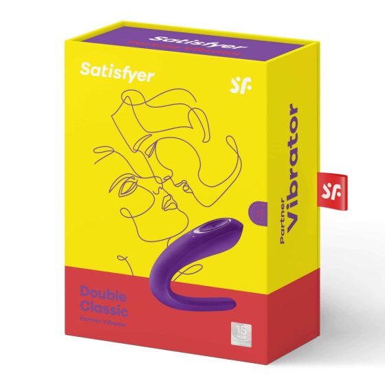 Satisfyer Double Classic - vodotesný párový vibrátor (fialový)