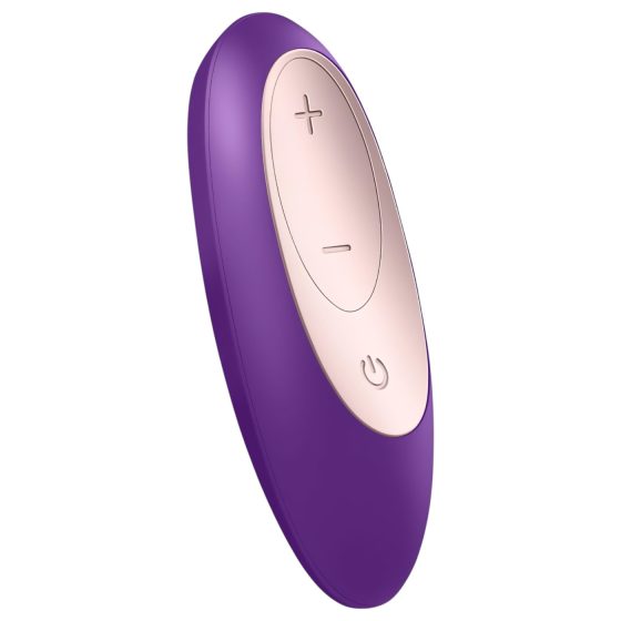 Satisfyer Double Plus Remote - rádiový, nabíjateľný párový vibrátor (fialový)