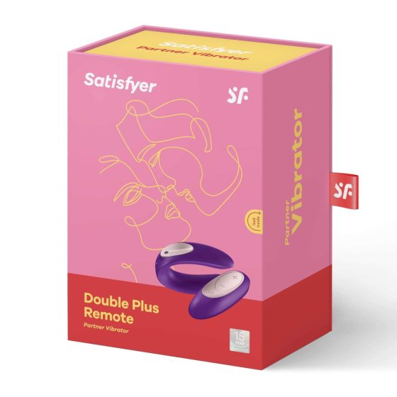 Satisfyer Double Plus Remote - nabíjací, vodotesný párový vibrátor na diaľkové ovládanie (fialový)