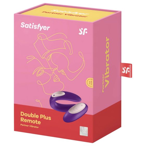 Satisfyer Double Plus Remote - rádiový, nabíjateľný párový vibrátor (fialový)