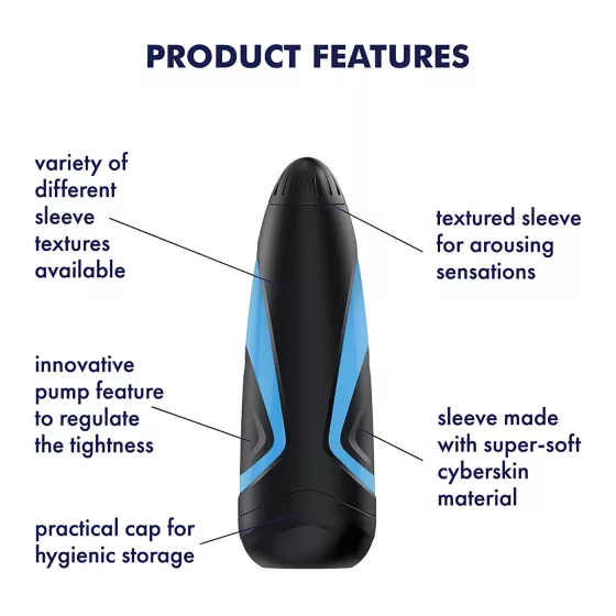 Satisfyer Men One - pánsky masturbátor s podtlakom - modro-čierny