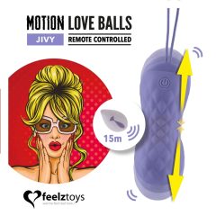   FEELZTOYS Jivy - nabíjacie vibračné vajíčko s posuvom na diaľkové ovládanie (fialové)