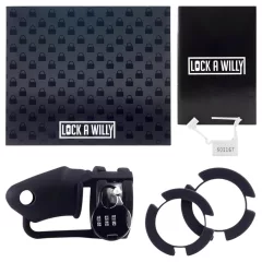   LOCK A WILLY - silikónový penisový klet s visiacim zámkom - čierny