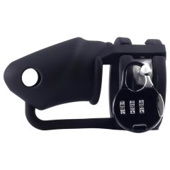   LOCK A WILLY - silikónová klietka na penis so zámkom (čierna)