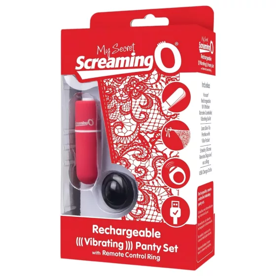 Screaming O - vibračné nohavičky - červené - S/L