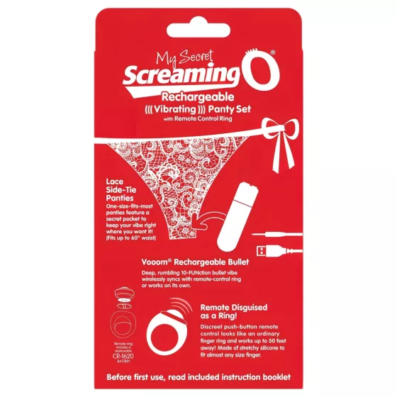 Screaming O - vibračné nohavičky - červené - S/L