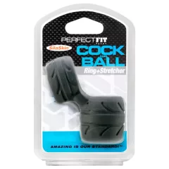   Perfect Fit - SilaSkin Cock erekčný krúžok a krúžok na naťahovanie semenníkov (čierny)