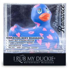   My Duckie Romance 2.0 - vodotesný vibrátor na klitoris - kačička so srdiečkami (modro-ružová)
