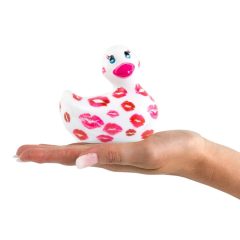   My Duckie Romance 2.0 - vodotesný vibrátor na klitoris - kačička so srdiečkami (bielo-ružová)