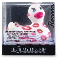   My Duckie Romance 2.0 - vodotesný vibrátor na klitoris - kačička so srdiečkami (bielo-ružová)