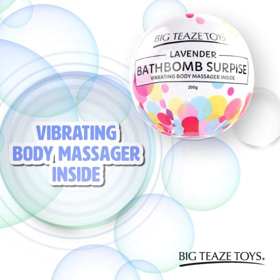 Big Teaze Toys - kúpeľová bomba s minivibrátorom (levanduľa)