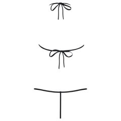   Obsessive - dámske body s ramienkami a čipkou - čierne S/M