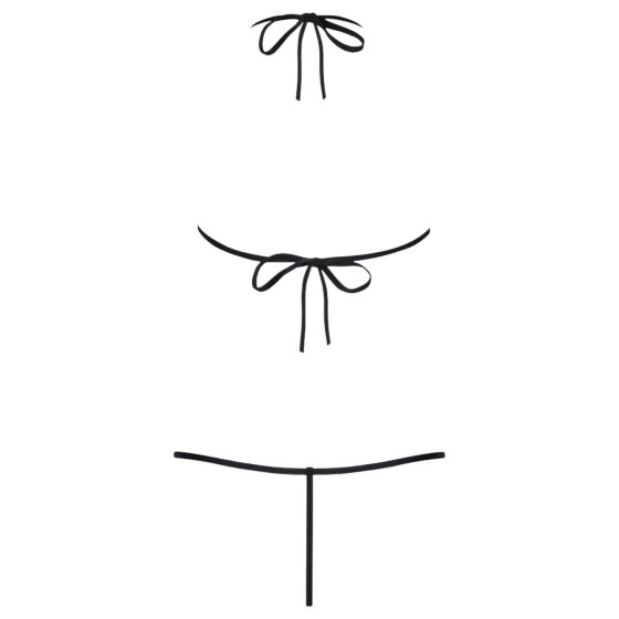 Obsessive - dámske body s ramienkami a čipkou - čierne S/M