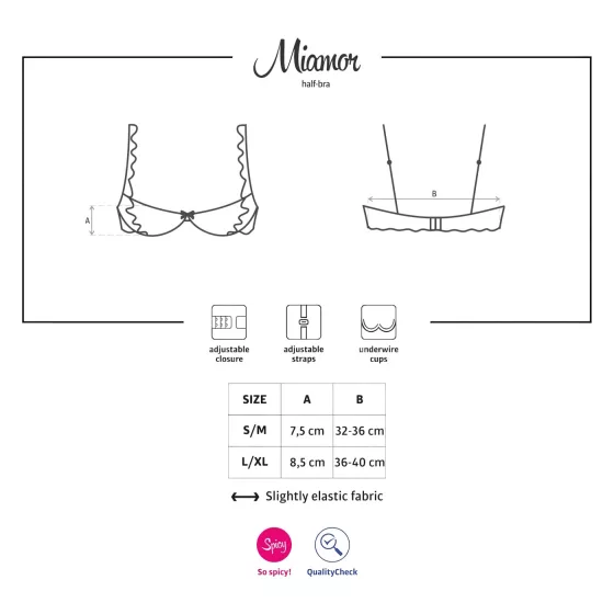 Obsessive - podprsenka s čipkou - čierna - L/XL