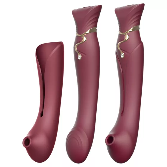 ZALO Queen - vibrátor na bod G a klitoris - pulzačný - červený