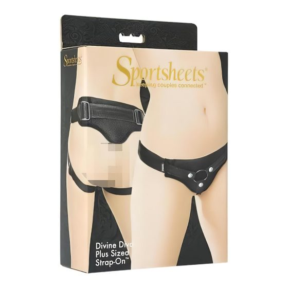 Sportsheets Plus Size - spodné prádlo na pripevnenie (čierne)