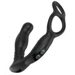   Nexus Simul8 - Nabíjací vibračný krúžok na penis s análnym dildom (čierny) 
