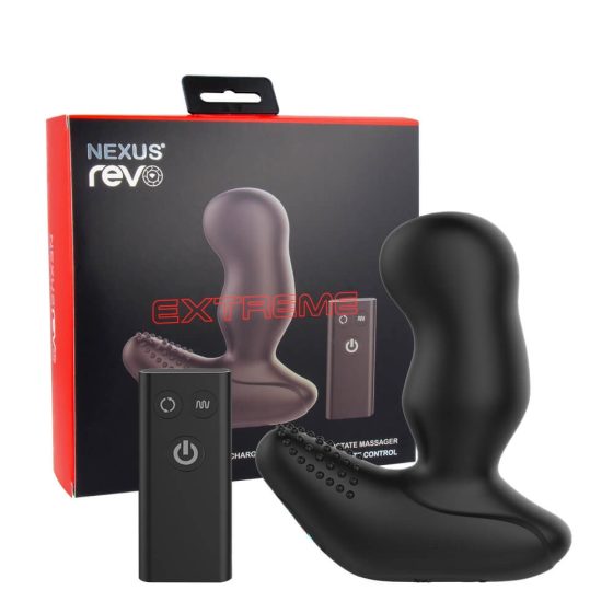 Nexus Revo Extreme - dobíjací, rádiom riadený, rotačný vibrátor na prostatu (čierny)