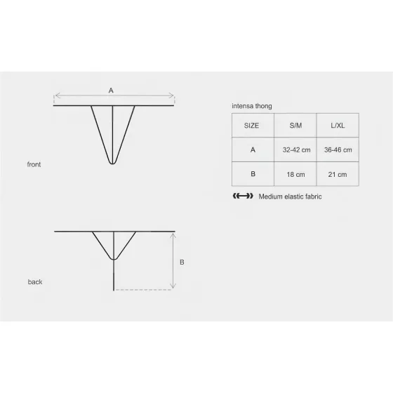 Obsessive - dámske tangá - čipkované, pásikové - čierne - L/XL