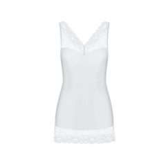   / Obsessive Miamor - biela čipkovaná nočná košeľa s čipkovanými tangami (biela)