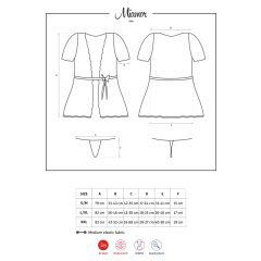   Obsessive Miamor Robe - župan s čipkovanými rukávmi a tangami (biely)