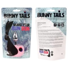   / FEELZTOYS - kovový análny kolík so zajačím chvostom (strieborný-ružový)