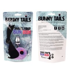   FEELZTOYS Bunny Tails - kovové análne dildo so zajačím chvostom (striebornofialové)