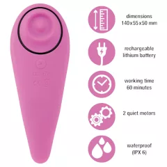   FEELZTOYS - vibrátor na klitoris 2v1 - dobíjací - ružová