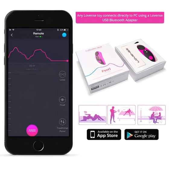 LOVENSE Ferri - vibrátor na klitoris - smart funkcie - čierna/ružová