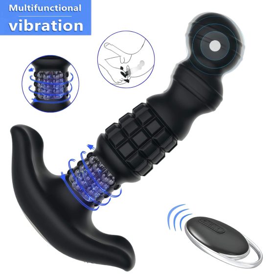 Aixiasia Abake - rotačný análny vibrátor (čierny)