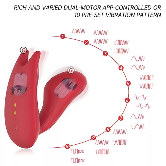 Magic Motion Umi - nasadzovací vibrátor s vibráciou - dobíjací - červený